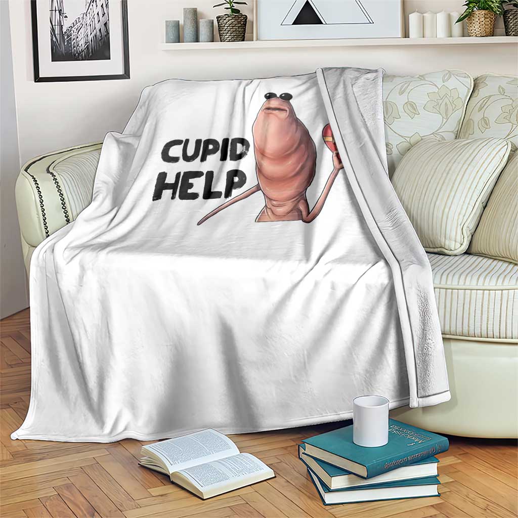 Marcus The Worm Valentine Meme Throw Blanket Cupid Help TS14 Print Your Wear