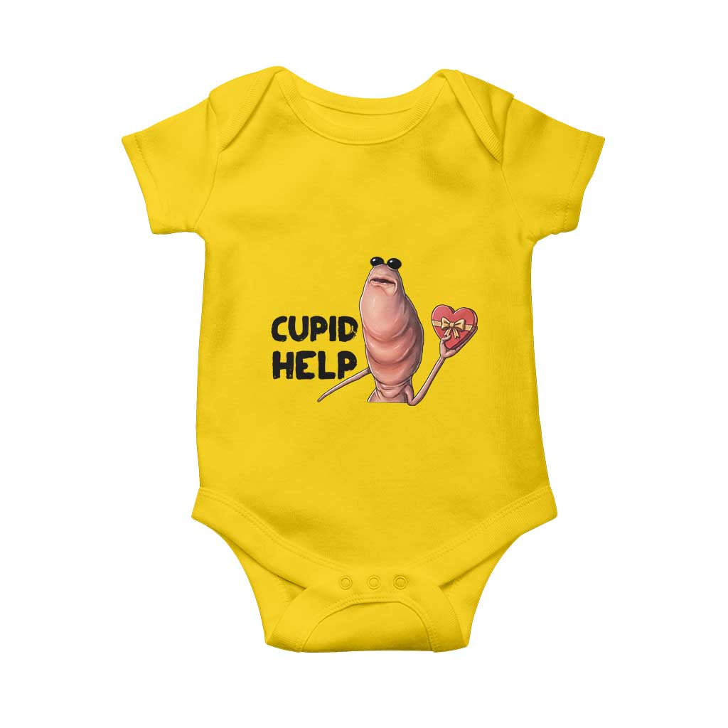 Marcus The Worm Valentine Meme Baby Onesie Cupid Help TS14 Daisy Print Your Wear