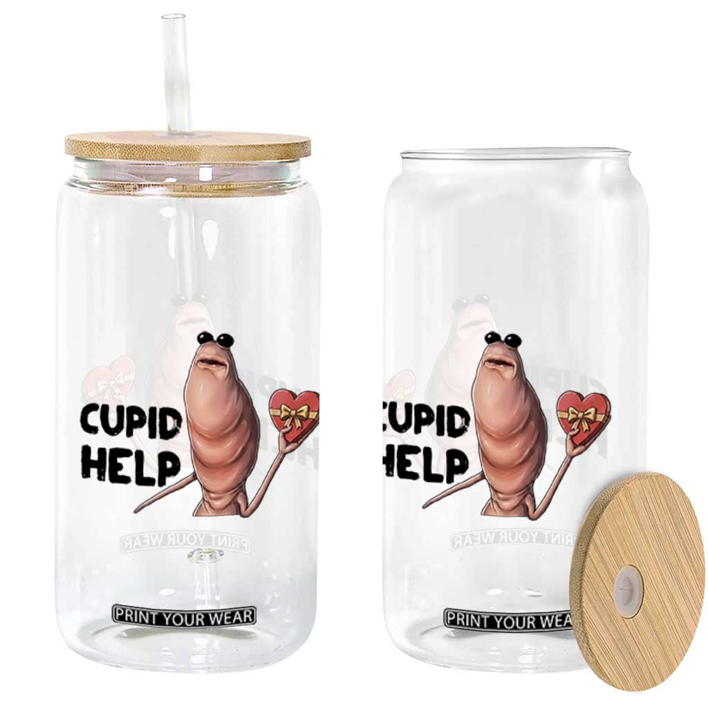 Marcus The Worm Valentine Meme Glass Can Cupid Help TS14 Print Your Wear