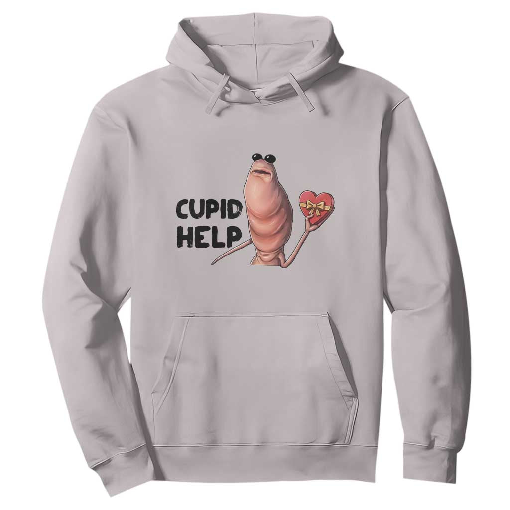 Marcus The Worm Valentine Meme Hoodie Cupid Help TS14 Ice Gray Print Your Wear