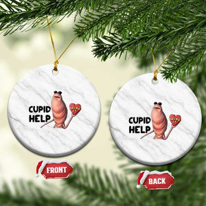 Marcus The Worm Valentine Meme Ceramic Ornament Cupid Help TS14 1pc White Marble Print Your Wear