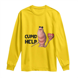 Marcus The Worm Valentine Meme Long Sleeve Shirt Cupid Help TS14 Daisy Print Your Wear