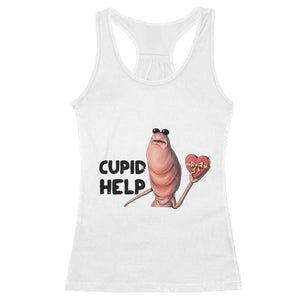 Marcus The Worm Valentine Meme Racerback Tank Top Cupid Help TS14 White Print Your Wear