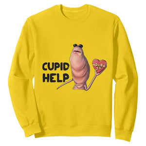 Marcus The Worm Valentine Meme Sweatshirt Cupid Help TS14 Daisy Print Your Wear