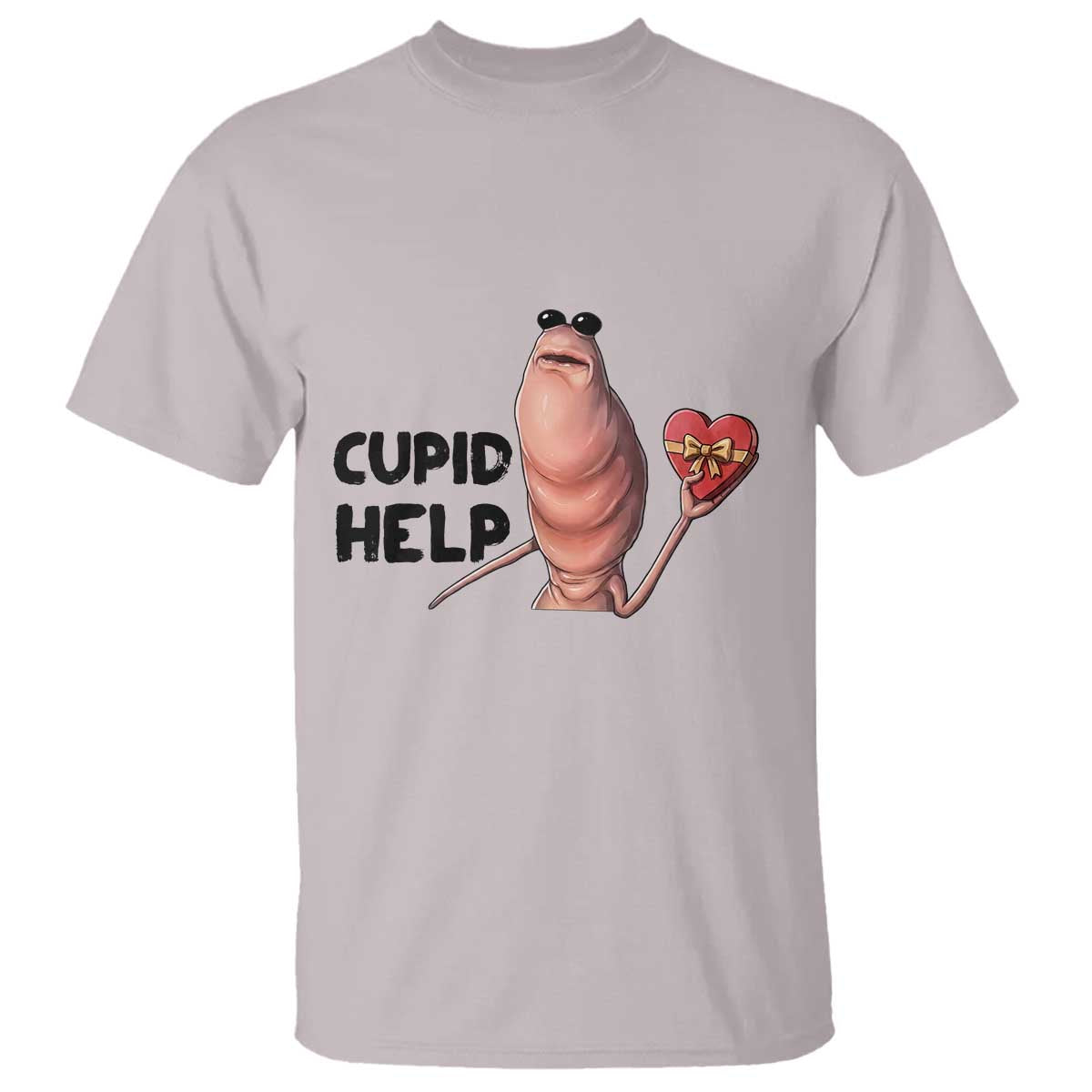 Marcus The Worm Valentine Meme T Shirt Cupid Help TS14 Ice Gray Print Your Wear