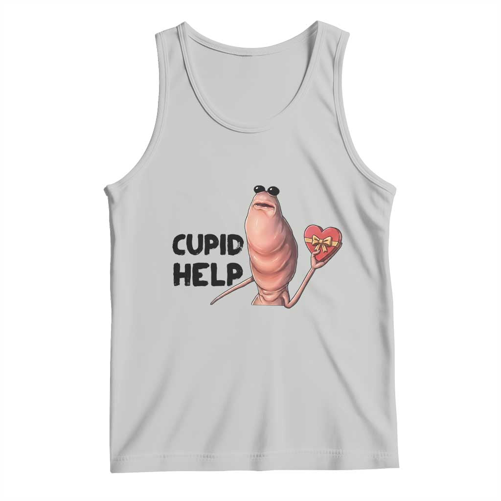 Marcus The Worm Valentine Meme Tank Top Cupid Help TS14 Ash Print Your Wear
