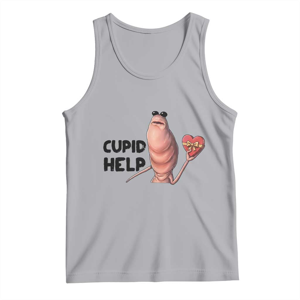 Marcus The Worm Valentine Meme Tank Top Cupid Help TS14 Athletic Heather Print Your Wear