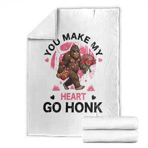 You Make My Heart Go Honk Throw Blanket Funny Bigfoot Valentine Meme TS14 White Print Your Wear