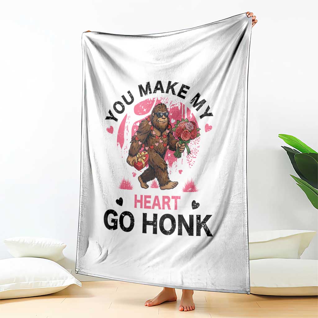 You Make My Heart Go Honk Throw Blanket Funny Bigfoot Valentine Meme TS14 Print Your Wear