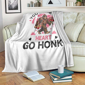 You Make My Heart Go Honk Throw Blanket Funny Bigfoot Valentine Meme TS14 Print Your Wear