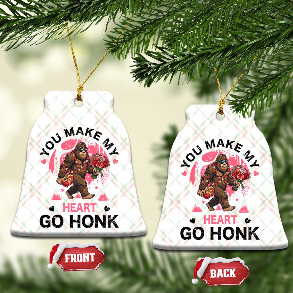 You Make My Heart Go Honk Ceramic Ornament Funny Bigfoot Valentine Meme TS14 Print Your Wear