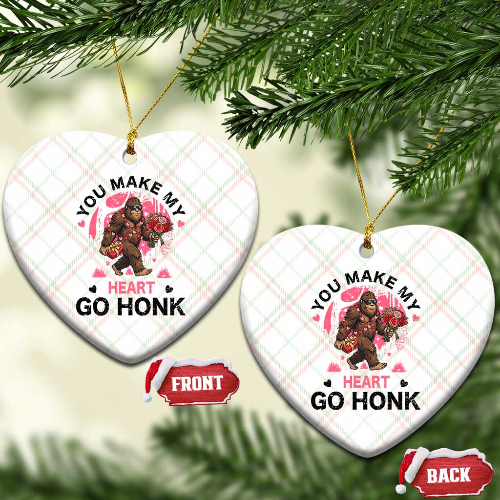 You Make My Heart Go Honk Ceramic Ornament Funny Bigfoot Valentine Meme TS14 Print Your Wear
