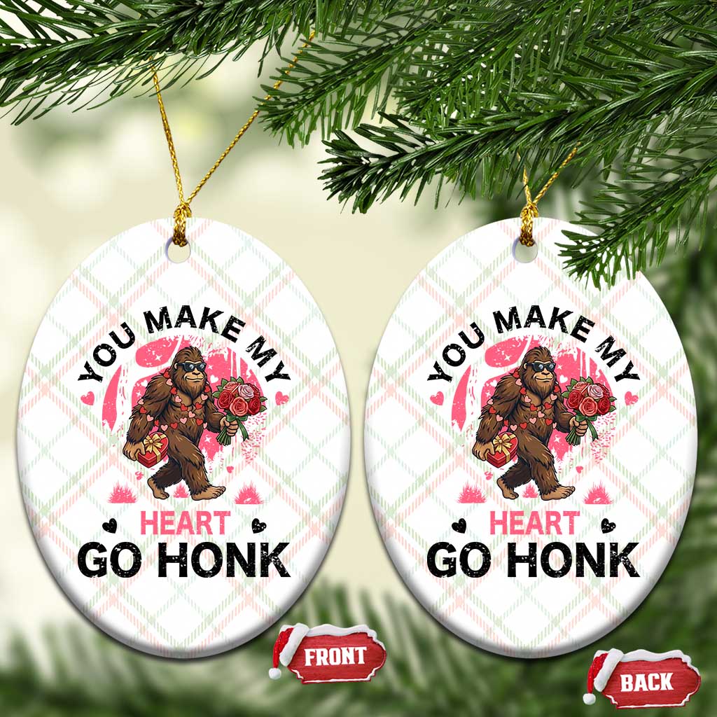 You Make My Heart Go Honk Ceramic Ornament Funny Bigfoot Valentine Meme TS14 Print Your Wear