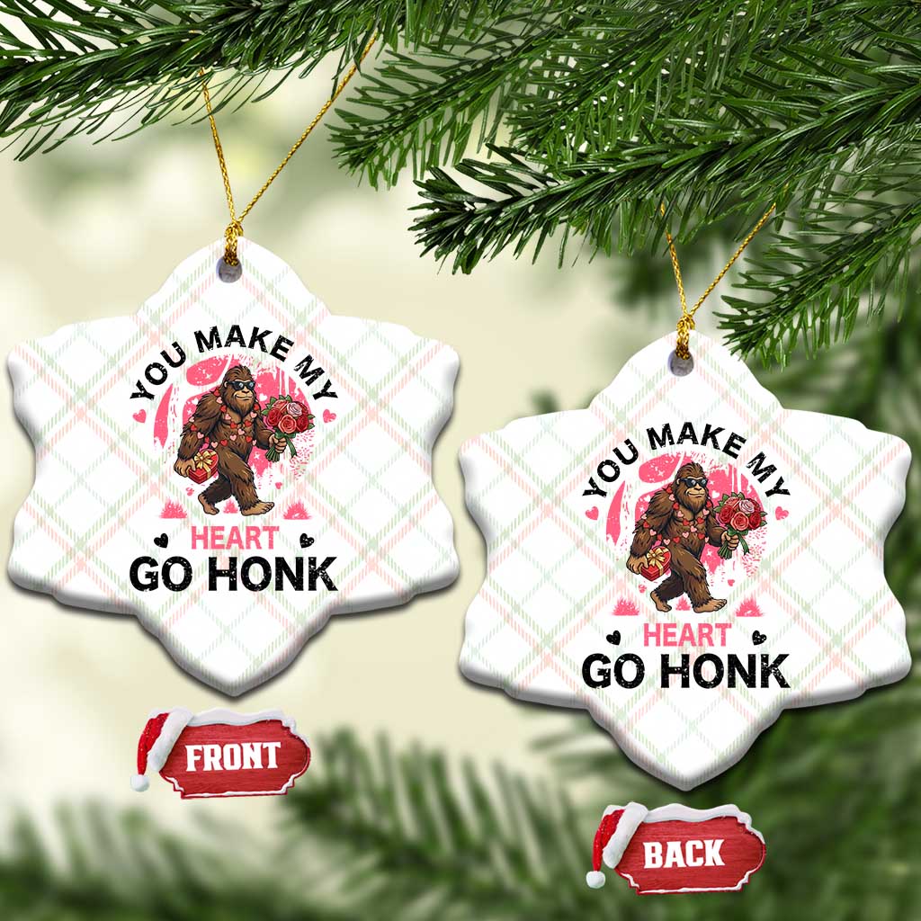You Make My Heart Go Honk Ceramic Ornament Funny Bigfoot Valentine Meme TS14 Print Your Wear