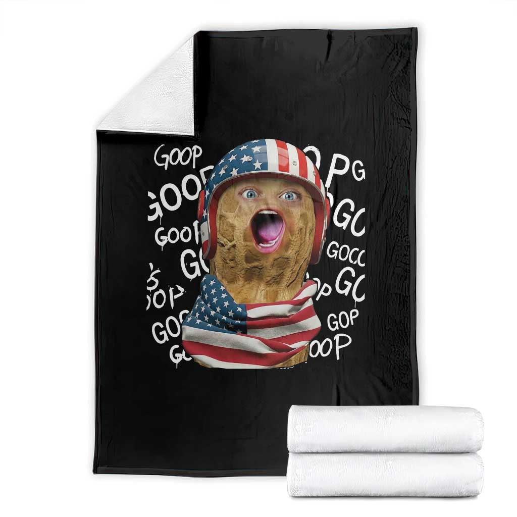 Burnt Peanut Goop Patriotic American Flag 4th of July Throw Blanket TS14 Black Print Your Wear