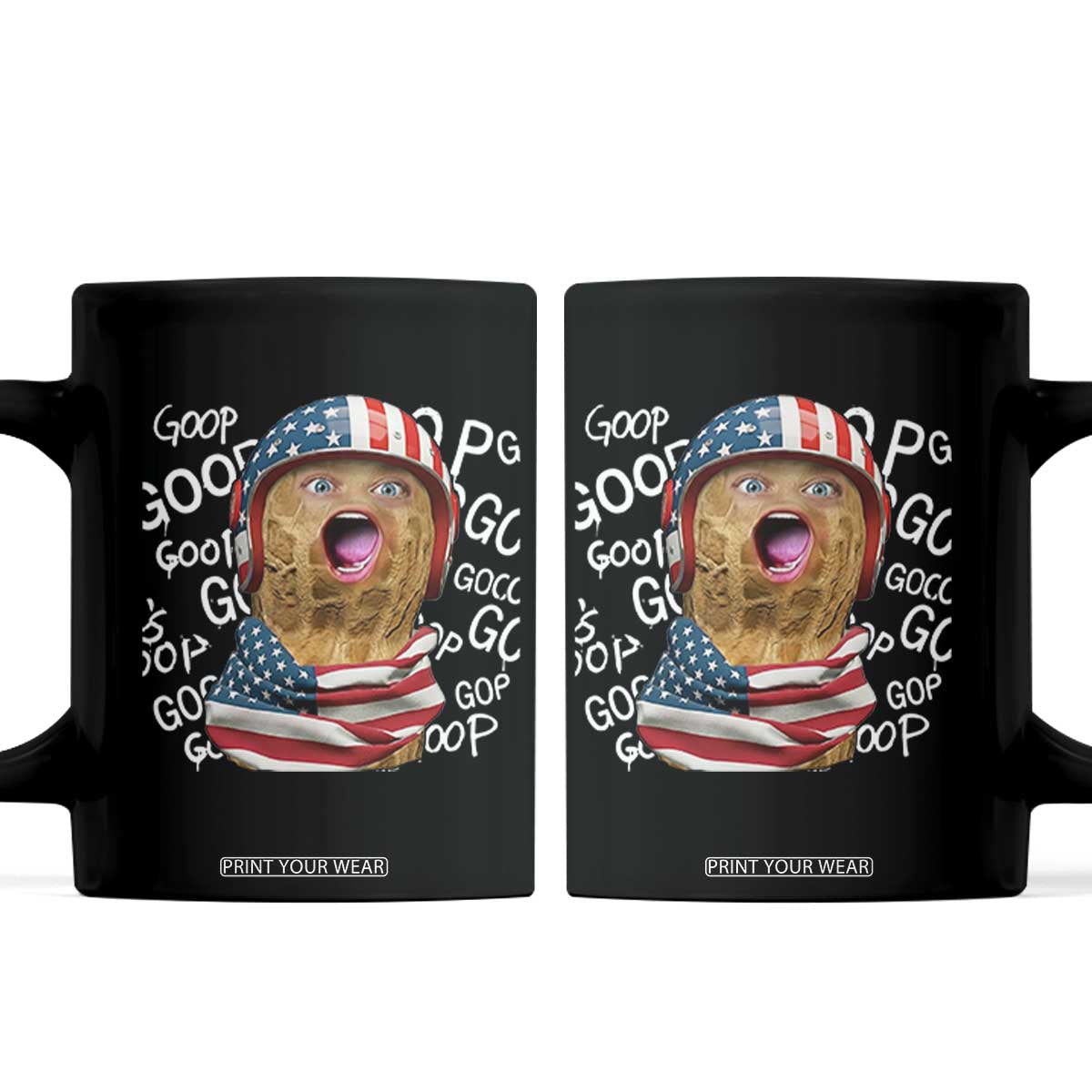 Burnt Peanut Goop Patriotic American Flag 4th of July Coffee Mug TS14 Black Print Your Wear
