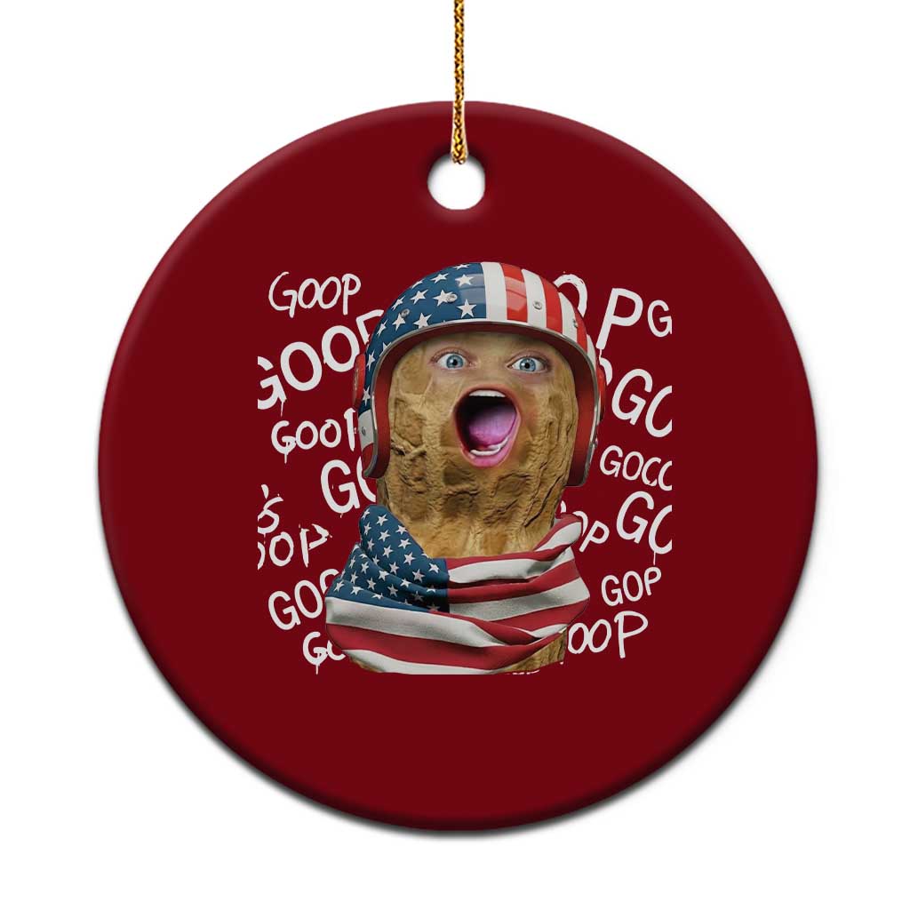Burnt Peanut Goop Patriotic American Flag 4th of July Ceramic Ornament TS14 1pc Red Print Your Wear