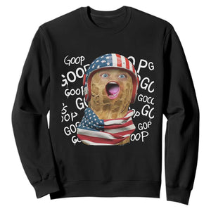 Burnt Peanut Goop Patriotic American Flag 4th of July Sweatshirt TS14 Black Print Your Wear