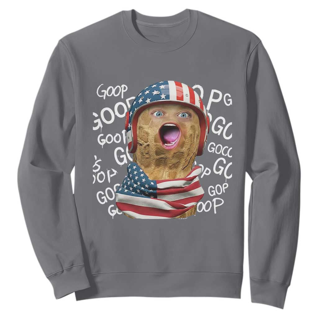 Burnt Peanut Goop Patriotic American Flag 4th of July Sweatshirt TS14 Charcoal Print Your Wear