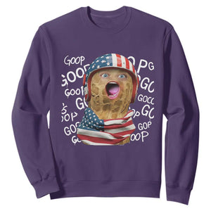 Burnt Peanut Goop Patriotic American Flag 4th of July Sweatshirt TS14 Purple Print Your Wear