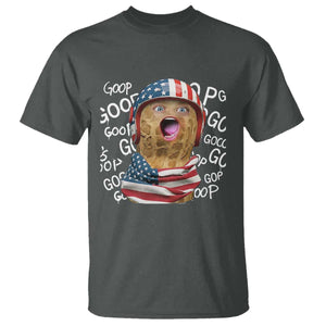 Burnt Peanut Goop Patriotic American Flag 4th of July T Shirt TS14 Dark Heather Print Your Wear