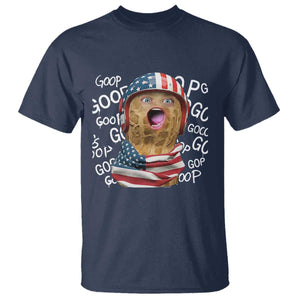 Burnt Peanut Goop Patriotic American Flag 4th of July T Shirt TS14 Navy Print Your Wear
