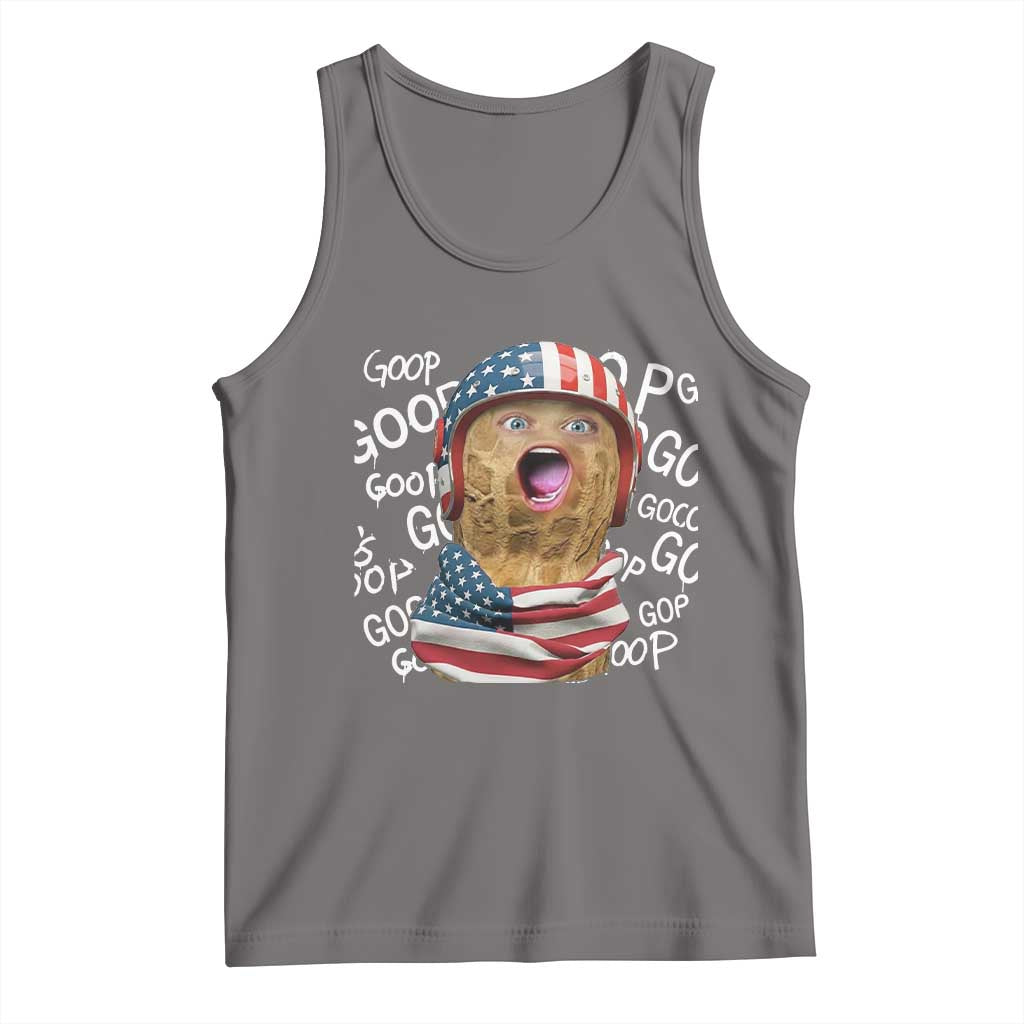 Burnt Peanut Goop Patriotic American Flag 4th of July Tank Top TS14 Deep Heather Print Your Wear