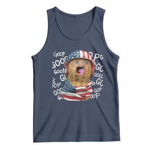 Burnt Peanut Goop Patriotic American Flag 4th of July Tank Top TS14 Navy Print Your Wear