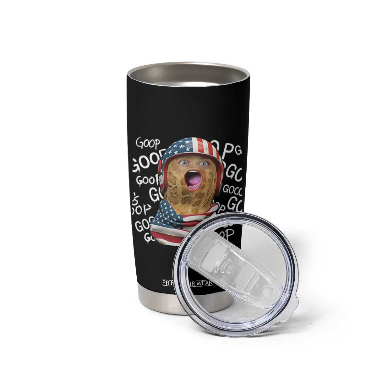 Burnt Peanut Goop Patriotic American Flag 4th of July Tumbler Cup TS14 Print Your Wear