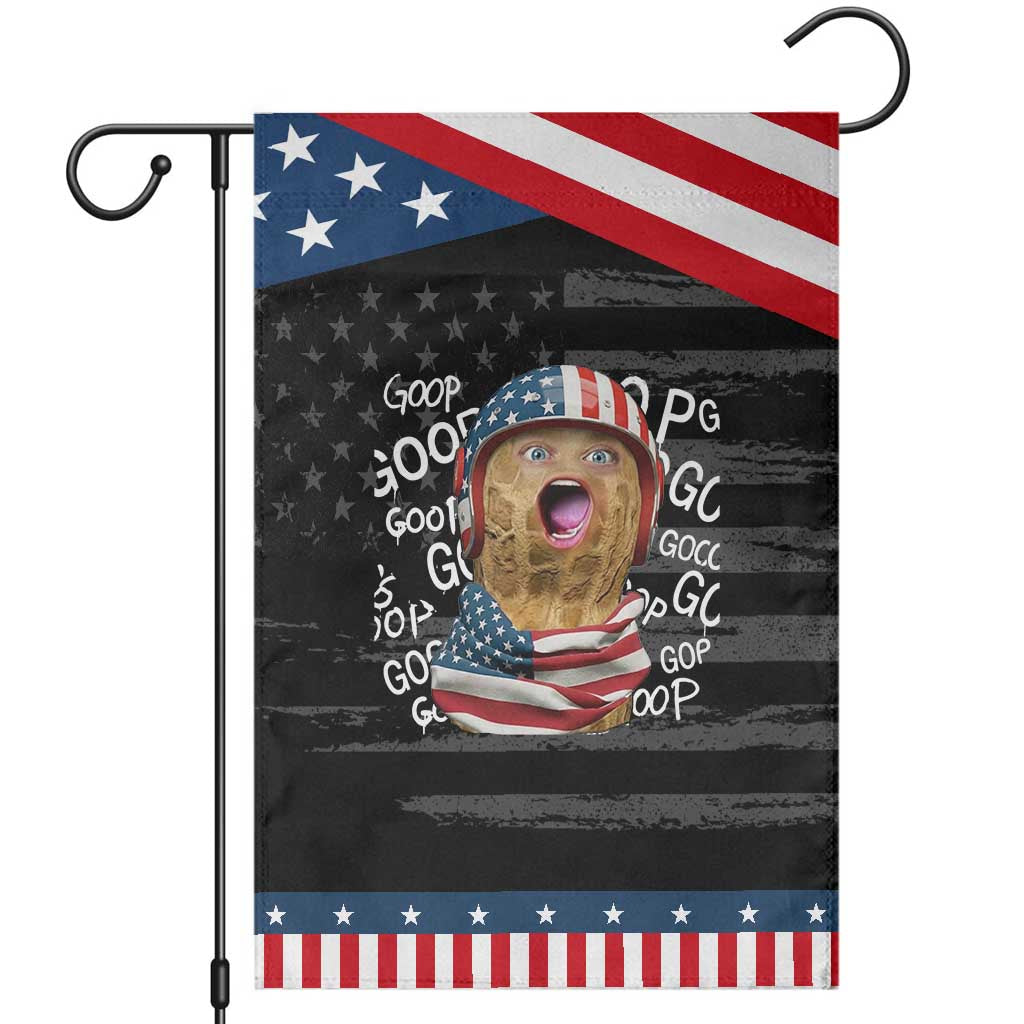 Burnt Peanut Goop 4th of July American Flag Patriotic Garden Flag TS14 Distressed Black Blue Print Your Wear