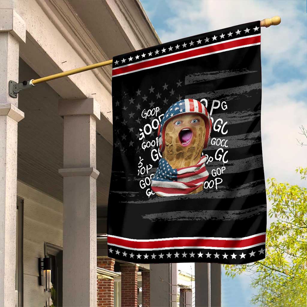 Burnt Peanut Goop 4th of July American Flag Patriotic Garden Flag TS14 Distressed Black Red Print Your Wear
