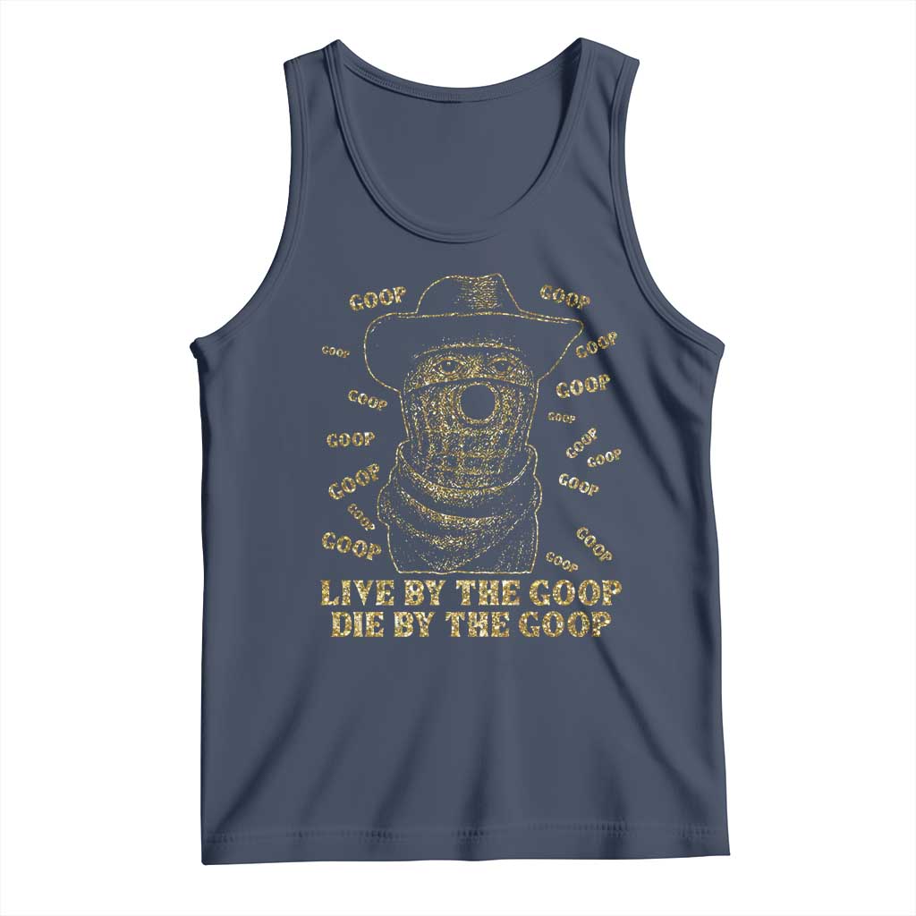 Funny Burnt Peanut Tank Top Live by The Goop Die by The Goop TS14 Navy Print Your Wear
