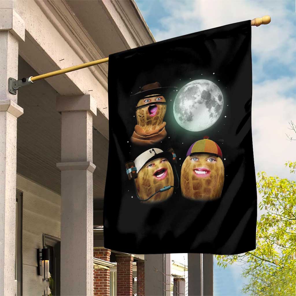 Funny Burnt Peanut Howling at the Moon Garden Flag TS14 Print Your Wear