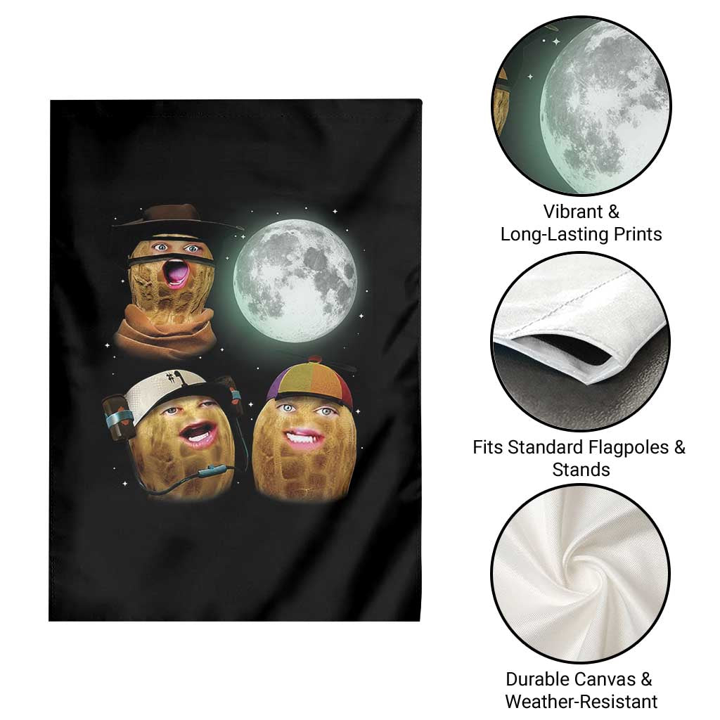 Funny Burnt Peanut Howling at the Moon Garden Flag TS14 Print Your Wear