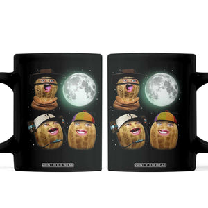 Funny Burnt Peanut Howling at the Moon Coffee Mug TS14 Black Print Your Wear