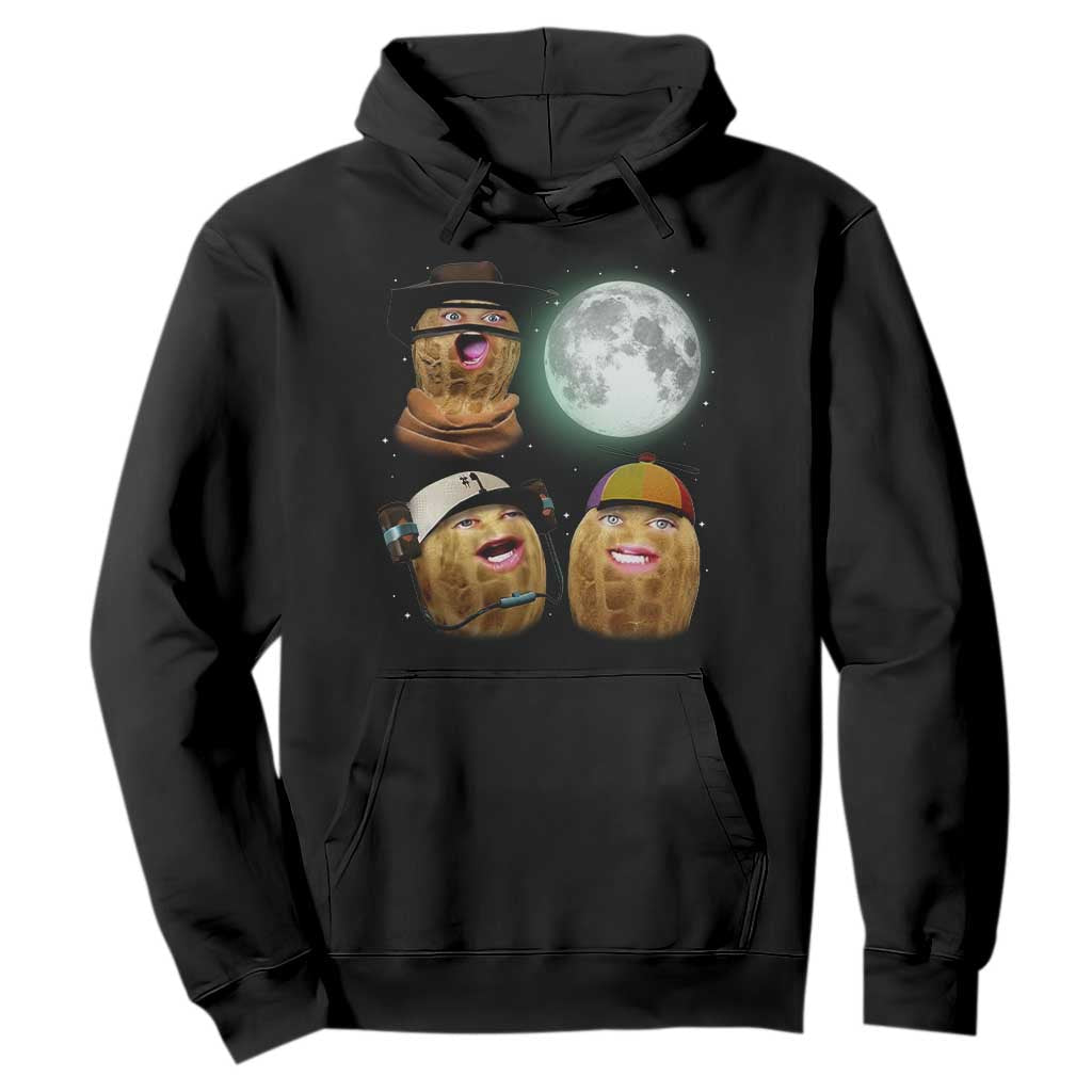Funny Burnt Peanut Howling at the Moon Hoodie TS14 Black Print Your Wear