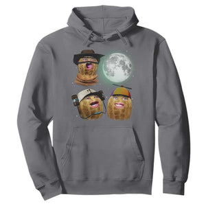 Funny Burnt Peanut Howling at the Moon Hoodie TS14 Charcoal Print Your Wear