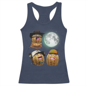 Funny Burnt Peanut Howling at the Moon Racerback Tank Top TS14 Navy Print Your Wear