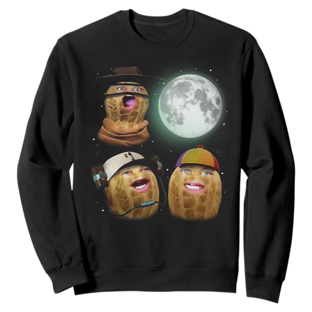 Funny Burnt Peanut Howling at the Moon Sweatshirt TS14 Black Print Your Wear