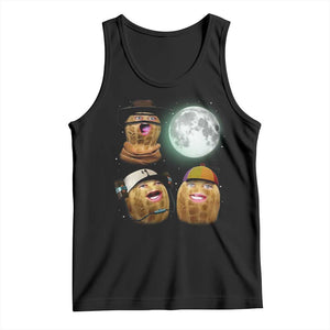 Funny Burnt Peanut Howling at the Moon Tank Top TS14 Black Print Your Wear