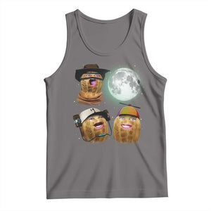 Funny Burnt Peanut Howling at the Moon Tank Top TS14 Deep Heather Print Your Wear