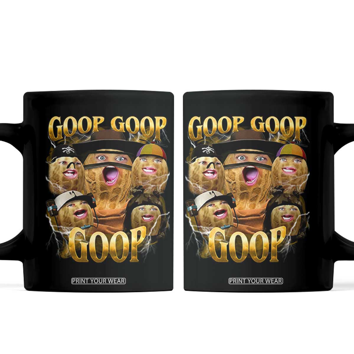 Funny Burnt Peanut Goop Coffee Mug Bungulato 90s Bootleg TS14 Black Print Your Wear