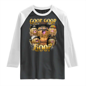 Funny Burnt Peanut Goop Raglan Shirt Bungulato 90s Bootleg TS14 Black White Print Your Wear