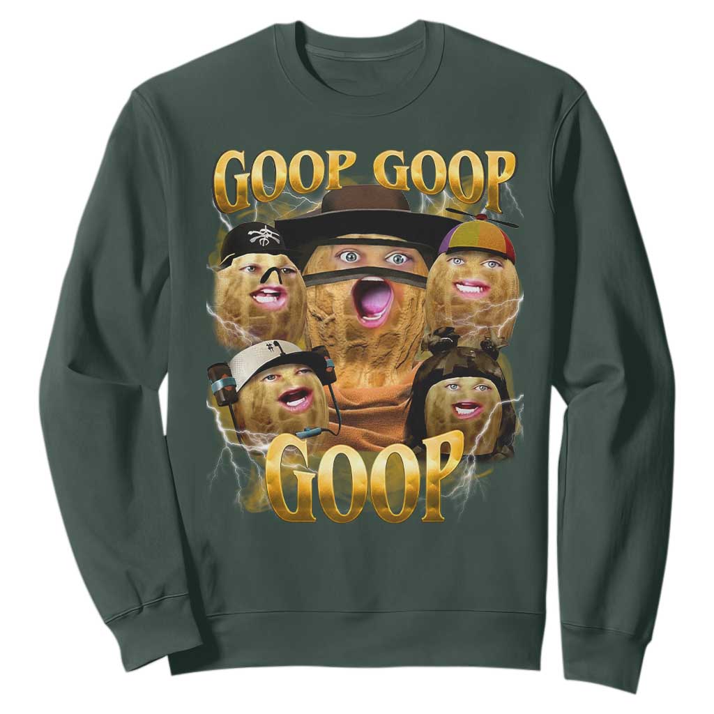 Funny Burnt Peanut Goop Sweatshirt Bungulato 90s Bootleg TS14 Dark Forest Green Print Your Wear