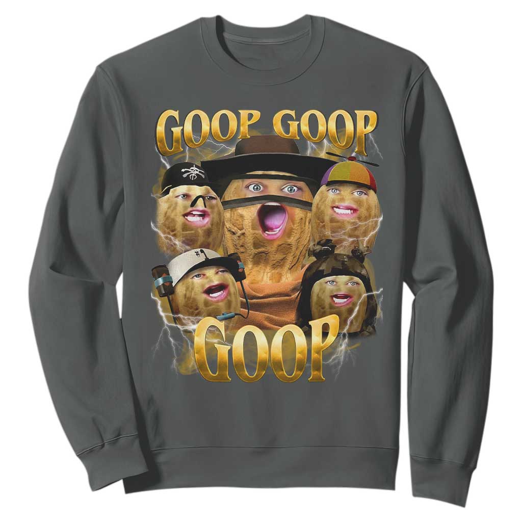 Funny Burnt Peanut Goop Sweatshirt Bungulato 90s Bootleg TS14 Dark Heather Print Your Wear