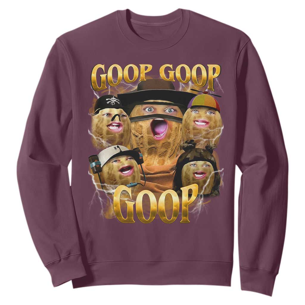 Funny Burnt Peanut Goop Sweatshirt Bungulato 90s Bootleg TS14 Maroon Print Your Wear