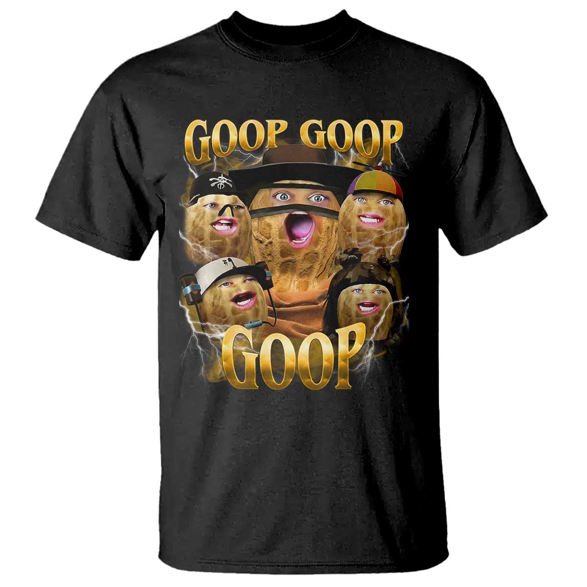 Funny Burnt Peanut Goop T Shirt Bungulato 90s Bootleg TS14 Black Print Your Wear