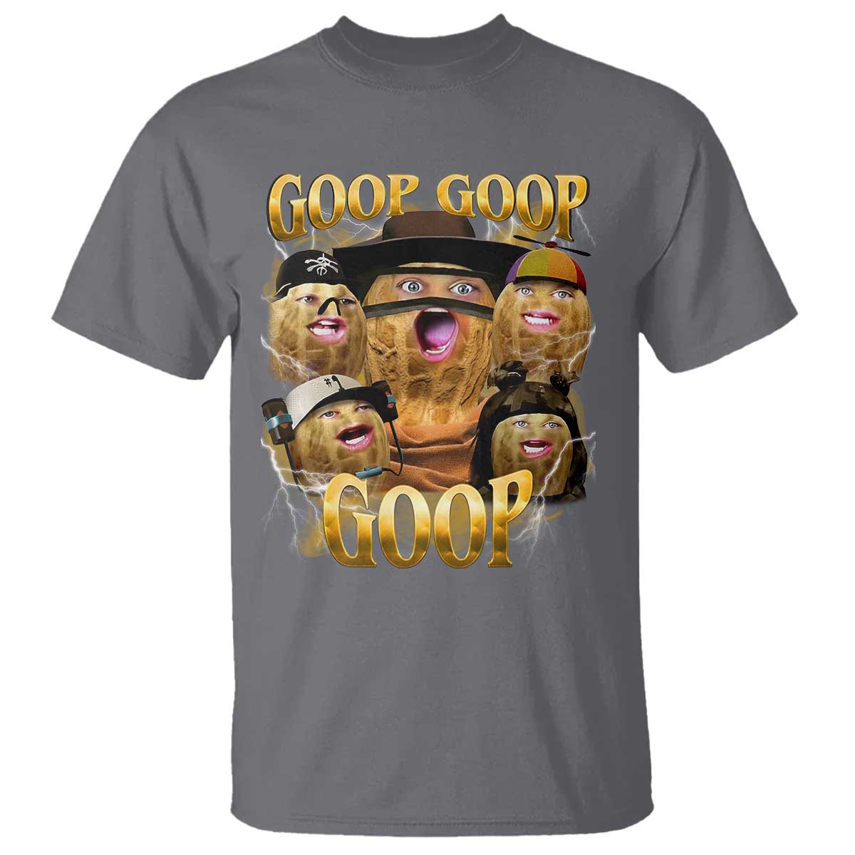 Funny Burnt Peanut Goop T Shirt Bungulato 90s Bootleg TS14 Charcoal Print Your Wear