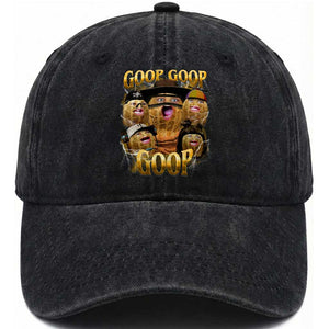 Funny Burnt Peanut Goop Washed Cotton Baseball Cap Bungulato 90s Bootleg TS14 Washed Cap Universal Fit Black Print Your Wear