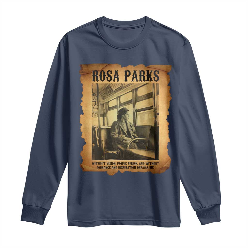 Rosa Parks Quote Long Sleeve Shirt Black Movement Protest TS14 Navy Print Your Wear